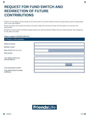 Request for Fund Switch and Redirection of Future Contributions