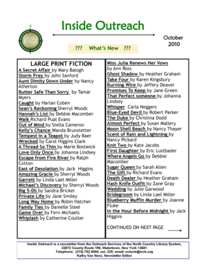 Library Outreach Services Request Form