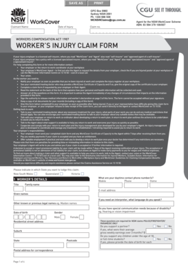 Workers Compensation Claim Form