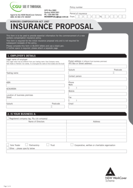 Workers Compensation Insurance Proposal