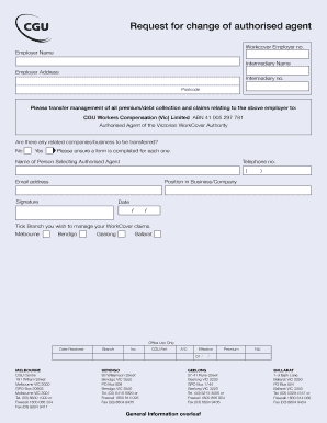Request for Change of Authorised Agent