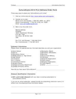 CultureGrams Print Editions Order Form