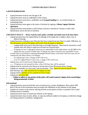 Library Laptop Checkout Policy