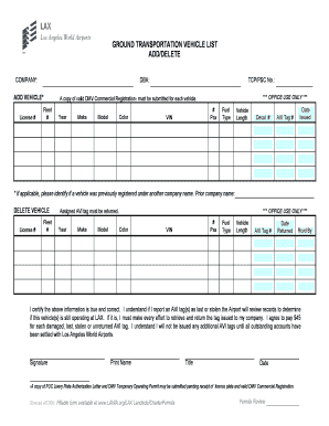 LAX Vehicle Registration Form