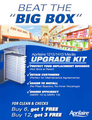 Aprilaire Air Cleaner Upgrade Form