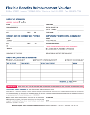 Flexible Benefits Reimbursement Voucher