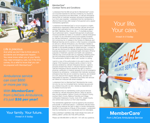 MemberCare Ambulance Service Agreement