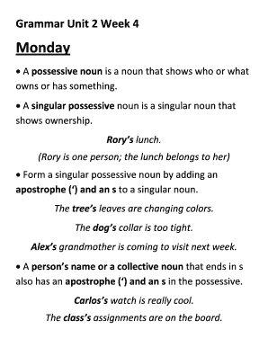 Grammar Unit 2 Week 4 Worksheet