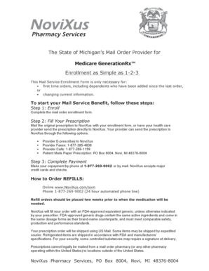 Michigan Medicare Mail Order Enrollment Form
