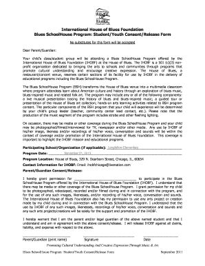 Blues SchoolHouse Program Consent Form