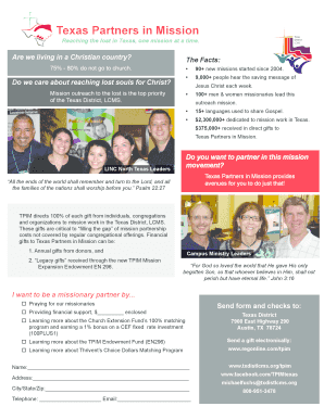 Texas Partners in Mission Donation Form