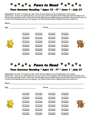 Teen Summer Reading Log