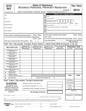 Oklahoma Business Personal Property Rendition Form 901
