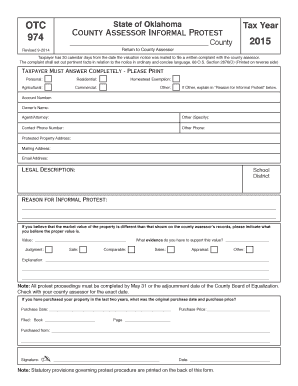 Oklahoma County Assessor Informal Protest Form