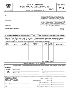 Oklahoma Individual Personal Property Tax Form