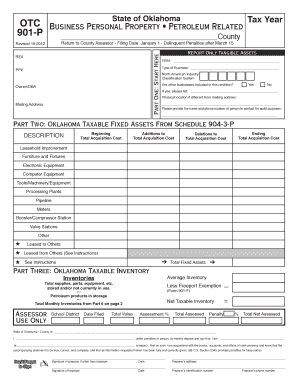 Oklahoma Business Personal Property Tax Form 901-P