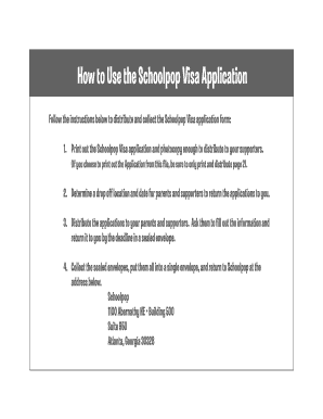 Schoolpop Visa Application Form