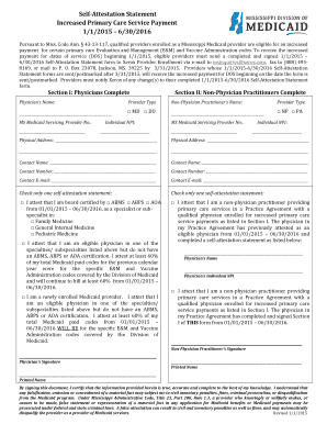 Mississippi Medicaid Self-Attestation Statement