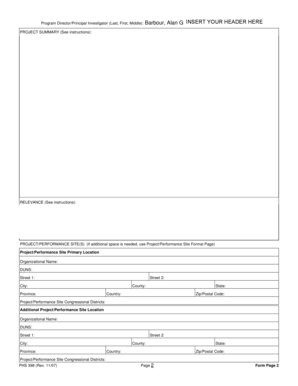 PHS 398 Research Grant Application Form