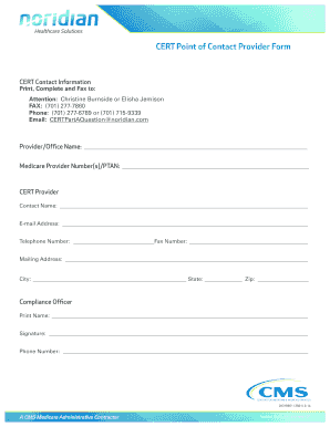 CERT Point of Contact Provider Form