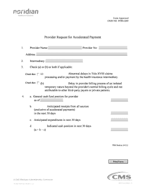 Provider Request for Accelerated Payment