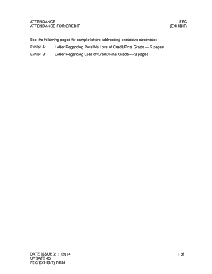 Attendance for Credit Letter