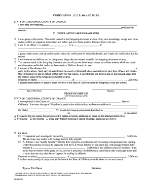California Verification and Proof of Service