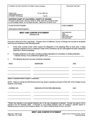 California Meet and Confer Statement