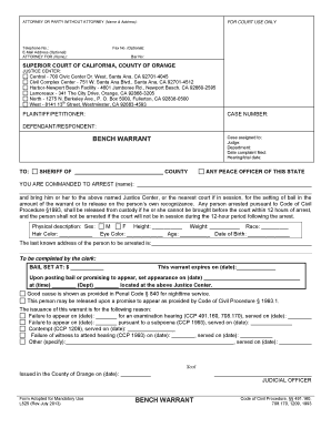 California Bench Warrant