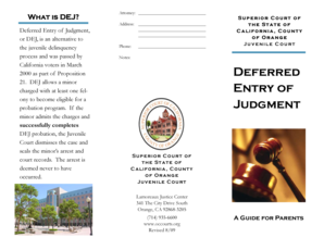 California Deferred Entry of Judgment Form