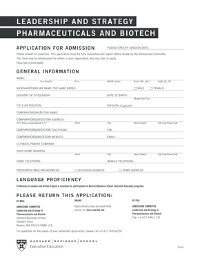 Leadership and Strategy in Pharmaceuticals and Biotech Application