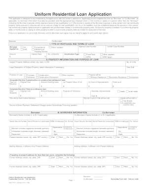 Uniform Residential Loan Application