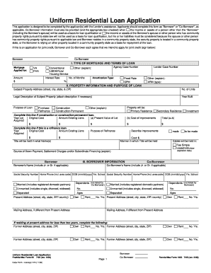 Uniform Residential Loan Application