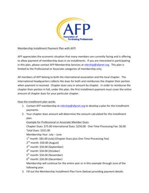 AFP Membership Installment Payment Plan Form