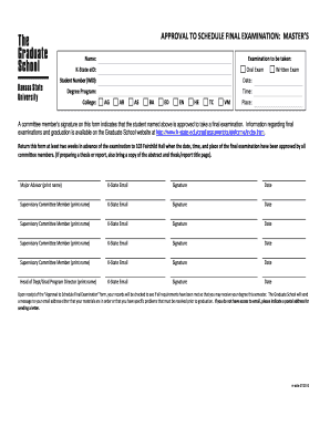 Approval to Schedule Final Examination