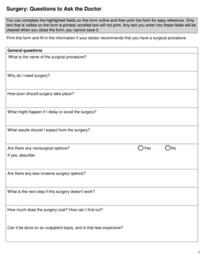 Surgery Questions to Ask the Doctor