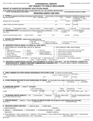 California Report of Suspected Dependent Adult/Elder Abuse