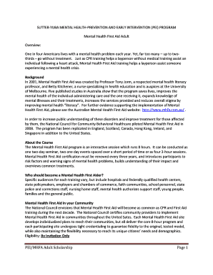 Mental Health First Aid Adult Scholarship Application