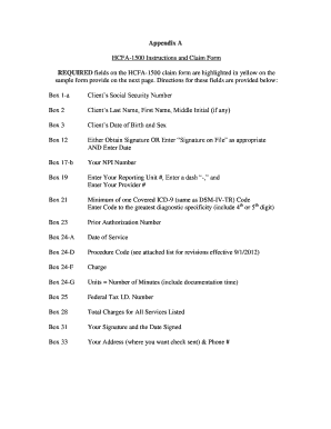 HCFA-1500 Medical Claim Form