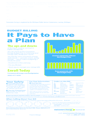 Consumers Energy Budget Billing Form