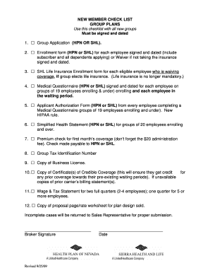 New Member Checklist for Group Plans
