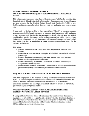 Records Request for Compiled Data 2006 - Denver District Attorney - denverda