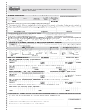 HDFC Mutual Fund Application Form