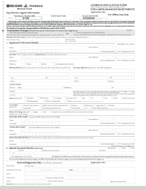Mutual Fund Investment Application Form