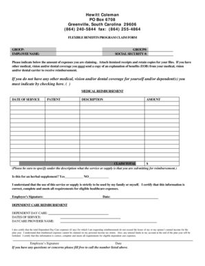 Flexible Benefits Program Claim Form