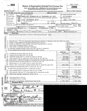 Form OMB No 1545 0047 9 0 Return of Organization Exempt From Income Tax 2008 Under section 501(c), 527, or 4947( a)(1) of the Internal Revenue Code (except black lung benefit trust or private foundation) Department o