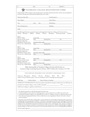 Texarkana College Registration Form