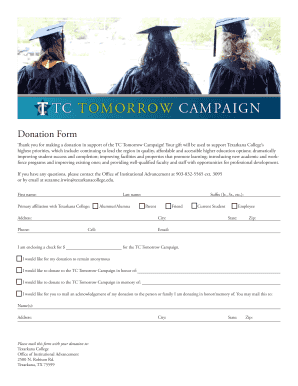 Donation Form for TC Tomorrow Campaign
