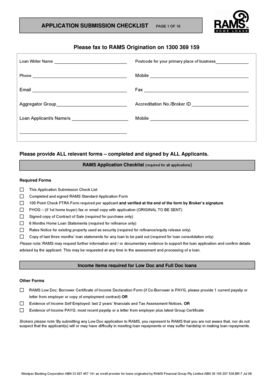 RAMS Home Loan Application Form