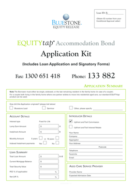 Accommodation Bond Loan Application